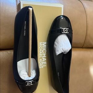 New Michael Kors Black Patent Flats
